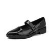 Fashion Patent Leather Buckle Strap Oxfords Woman Pointed Toe Shoes Low Heel Flats Ladies Mary Janes Lolita Derby Loafers Femme Sneakers