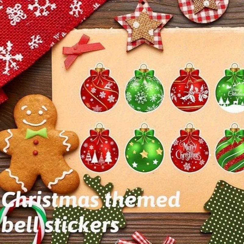 1/2/3 rullar Julprydnadsklistermärken Julgranskula Pappersdekaler 10 Designs Vinter Självhäftande Dekorationsklistermärken för Kuvert