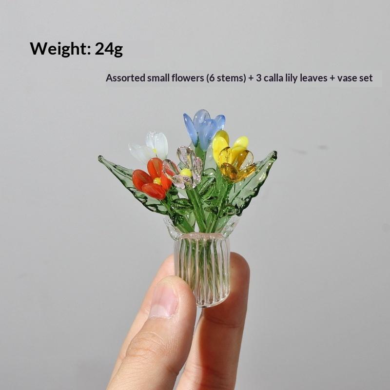 Handgefertigte Glasblumen, Glas-Simulation-Bouquet, Frische Blumenarrangement, Schreibtisch-Blumendekoration