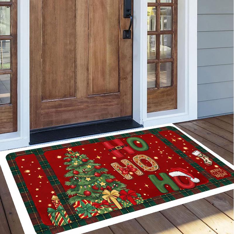 Christmas Pattern Square Area Rug Comfort Indoor Floor Carpet For Home Holiday Gift