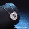 Moissanite Heart Necklace Love Pendant Chain Women Valentine Gift