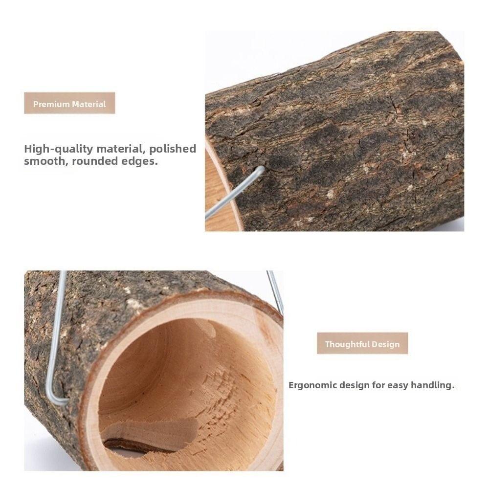 Rustic Wood Candlestick Decorative Aromatherapy Candle Stand Craft Candelabra  Photography Props