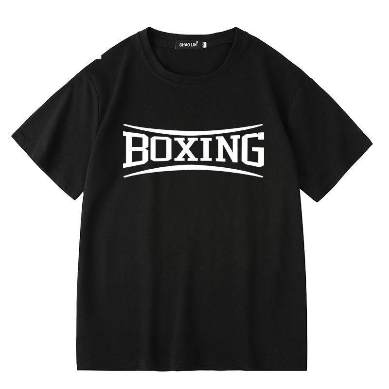 

Летняя новая модная футболка для тренировок по боксу с принтом, унисекс, с круглым вырезом, свободный топ с короткими рукавами L