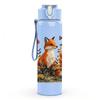 1PC Fox Sitting Autumn Forest Scene Print 750ml Color Plastic Sports Water Bottle Leakproof Flip Straw Lid Suitable for Sports Office Home Use