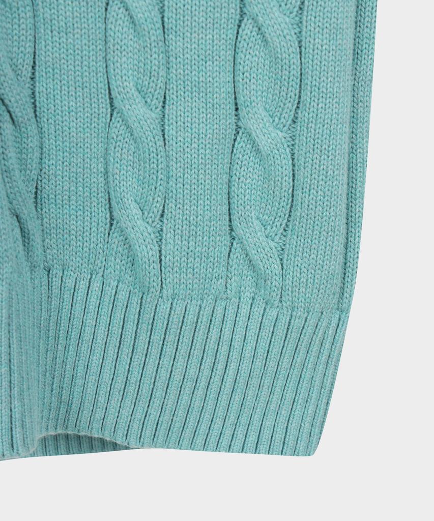 BROOKS BROTHERS Tennis V-Neck Cable Sweater (Light Blue) (Bbwnmmg102)