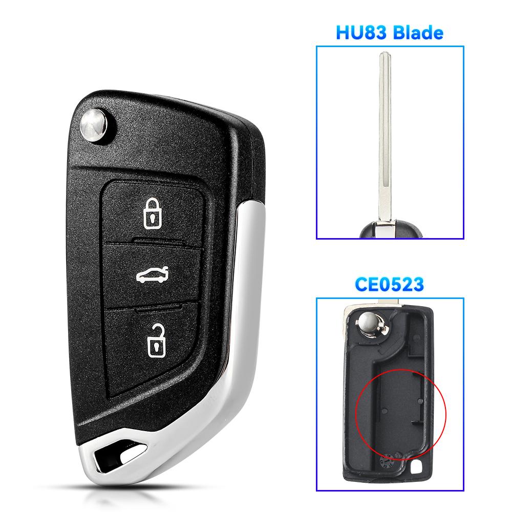KEYYOU For Peugeot 207 307 308 407 607 807 For Citroen C2 C3 C4 C5 C6 Berlingo Picasso 2/3B Filp Modified Remote Car Key Shell