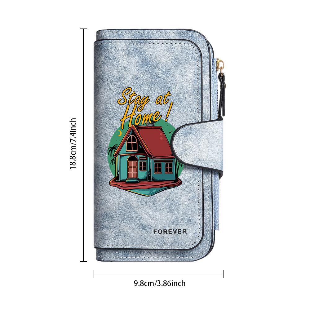 Cute Print Women's Long Wallet Fashion Portable Card Holder Daily Leisure Coin Purse