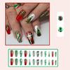 24pcs Reusable Press On Nail Christmas Design With Adhesive Gel And Emery Board Easy Application Fake Nail For Parties