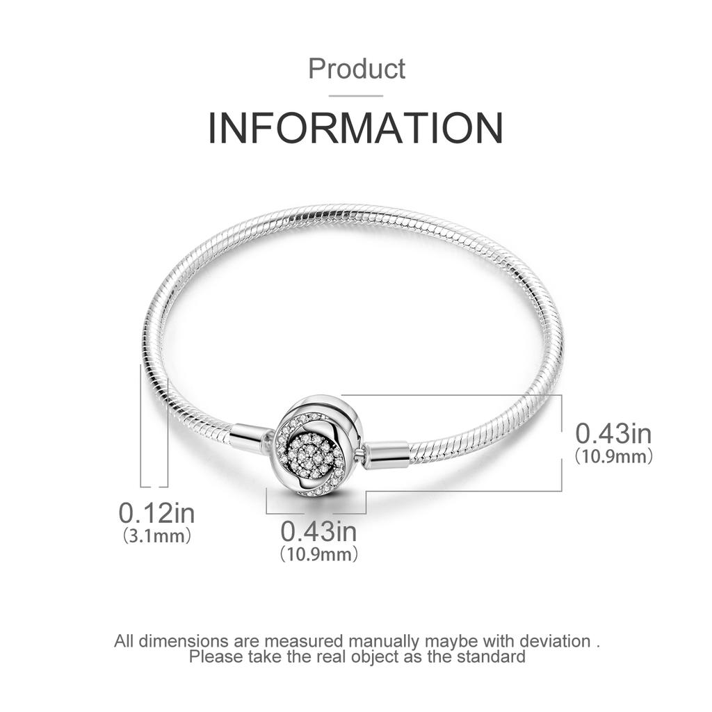 Silver Plated Bracelets 17-20CM Original Butterfly Stainless Steel Pulseras Bracelet Fit DIY Charms Beads Jewelry Gift For Women