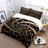 Golden Swirl Decorative Art Set Bedding Set With 1 Duvet Cover 2 Pillowcases Single Double King Queen, Gift