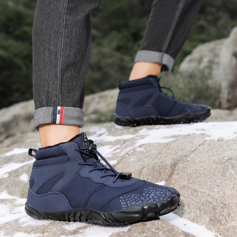 Men's and women's large size winter warm snow boots plush lining waterproof ankle boots non-slip outdoor shoes hiking mountaineering sports boots