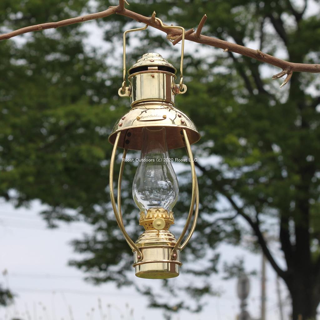 Roost Outdoors Brass Long Shape Trawler Oil Ship Lantern (Brass Trawler Oil Lantern, Long Shape, 30cm) - Nelson Lamp, Anchor Lamp, Kerosene Lantern, B