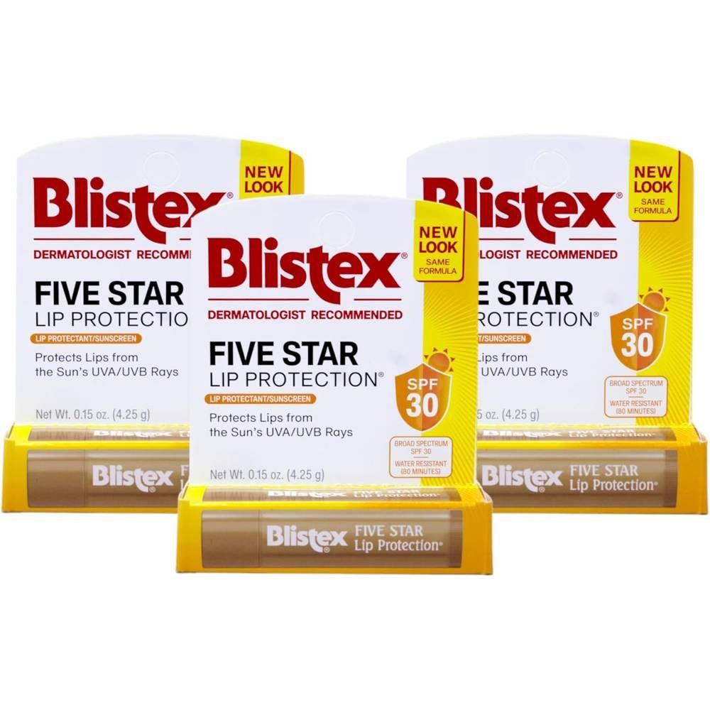 Blistex Five Star Lip Protection SPF 30 0.15oz. 4.25g 3 Pack 12.75g