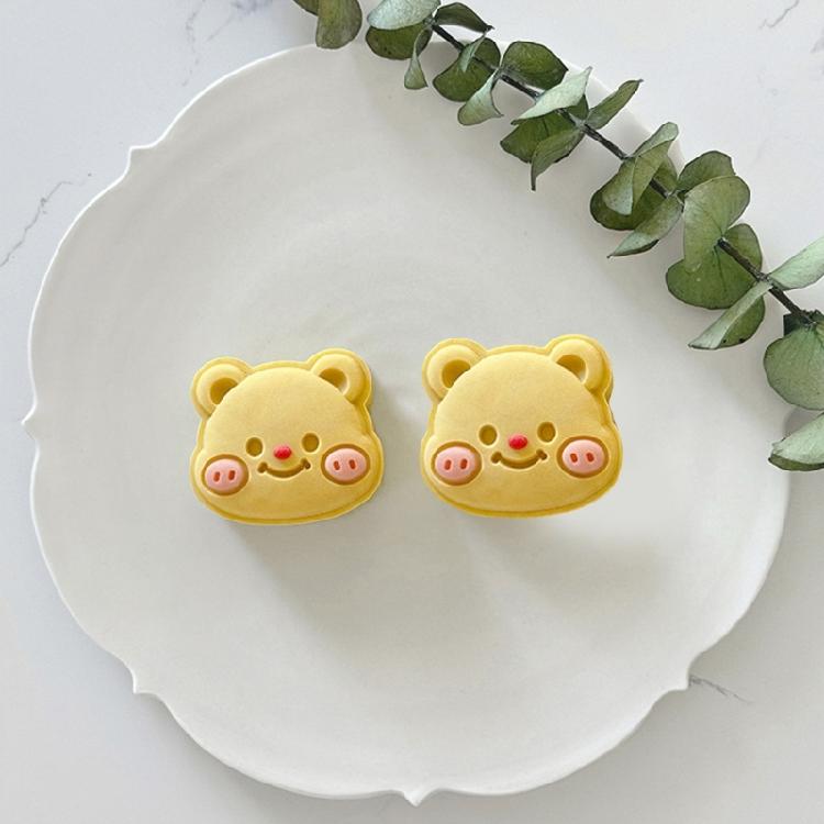 Mondkuchen-Hersteller für das Mittherbstfest Backwerkzeug 3D Cartoon Bär Mondkuchenformen Handpressform Ausstecher Gebäckwerkzeug