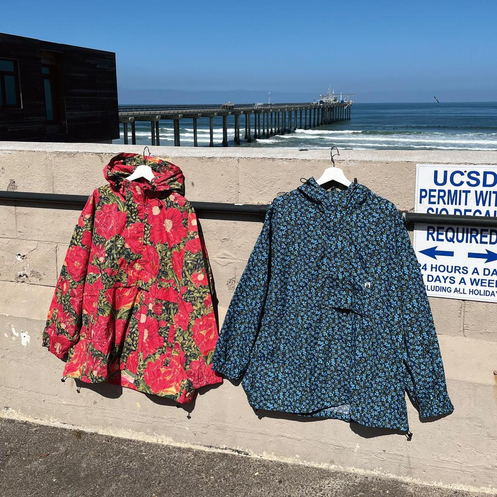 Hanten Floral Anorak, Navy, Medium, 24HTL-001