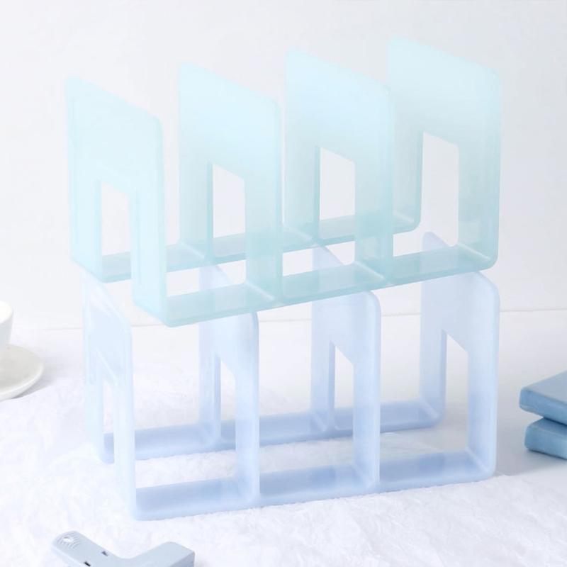 Desktop Organizer Bookends Book Storage Box Desk Bookshelf Office Book Holder