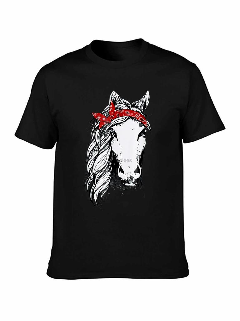 brand men shirt Horse Bandana T Shirt for Horseback Riding Horse Lover