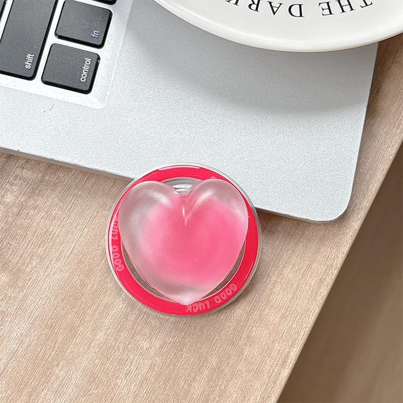 Transparent Love Sandwich Solid Color Mobile Phone Airbag Bracket Magnetic Suction Wind Lazy Portable Desktop Support Frame
