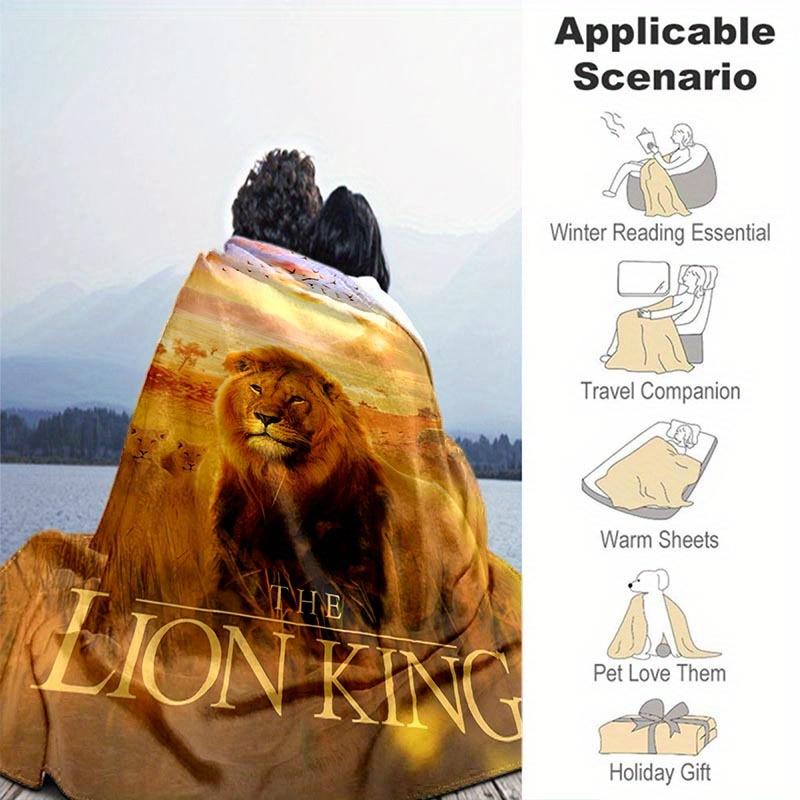 1pc The Lion King Printing Blanket - Soft, All-Season Throw for Living Room, Bedroom,Personalized Gift with Adorable Cartoon Design
