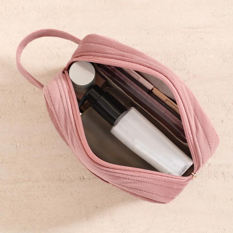 Borsa per Trucco da Viaggio con Organizer in Poliestere Antipolvere per Cosmetici e Articoli da Toeletta
