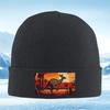 Sunset Kangaroo Palm Trees Desert Men Women Unisex Knitted Hat Beanie Pullover Cap Winter Thermal Warm Christmas Outdoor Cycling