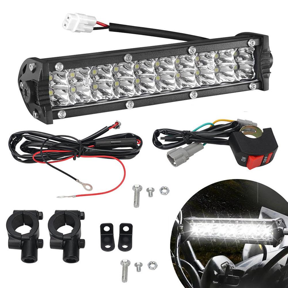 Motorrad LED Scheinwerfer Lichtleiste Kit Mit Montagehalterung Schalter Verkabelung Für Universal Die Meisten 7/8" Lenker Dirt Pit Bike Q6M6