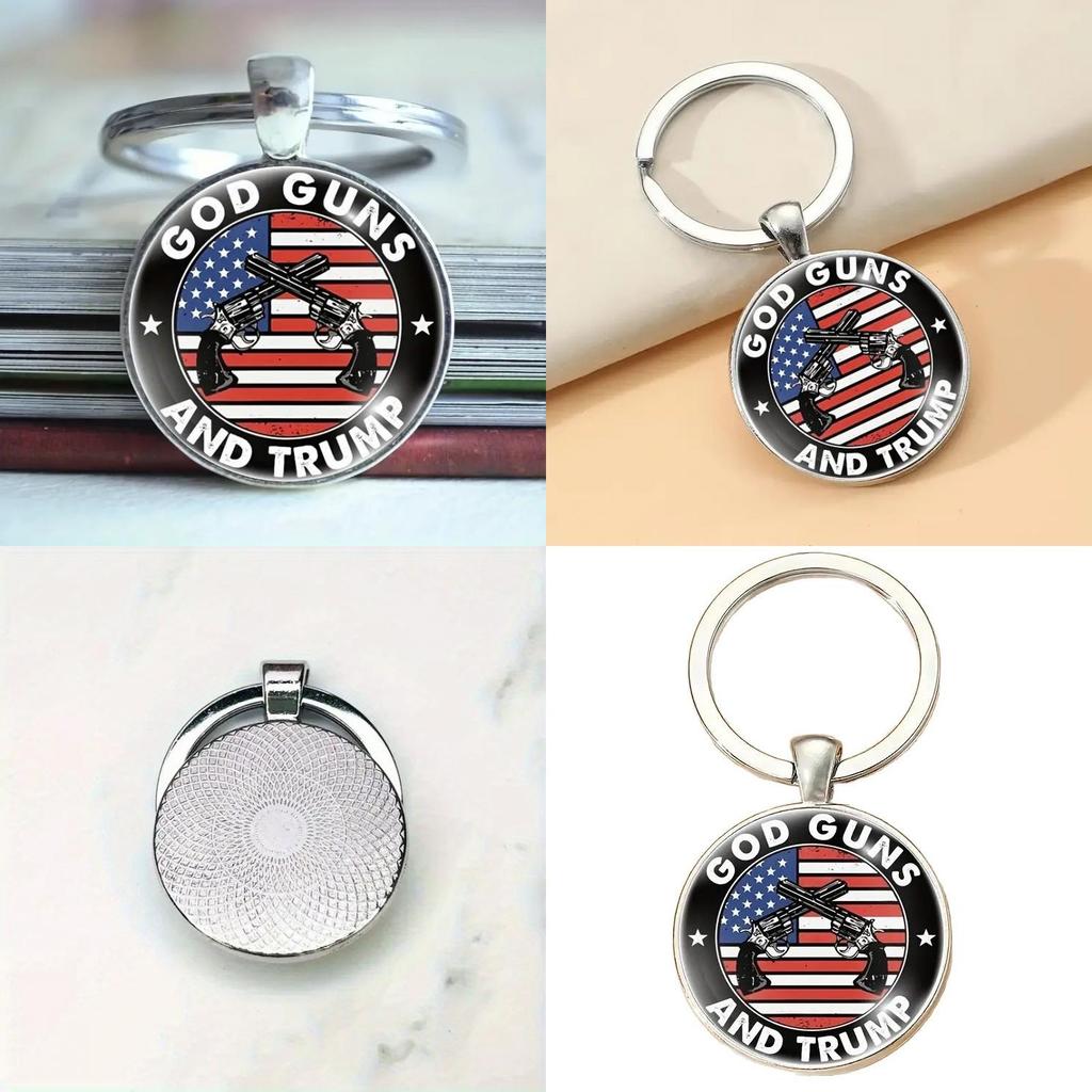 Usa Flag Key Holder Zinc Alloy Dual Wheel Design Gift For Colleagues And Kids
