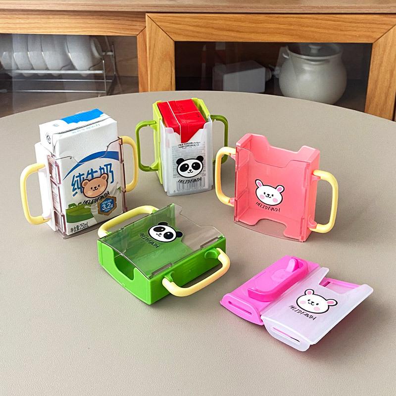 Portable Children'S Milk Cup Holder Durable With Handles Anti-Overflow Cup Holders Milk Accessories Milk Cup