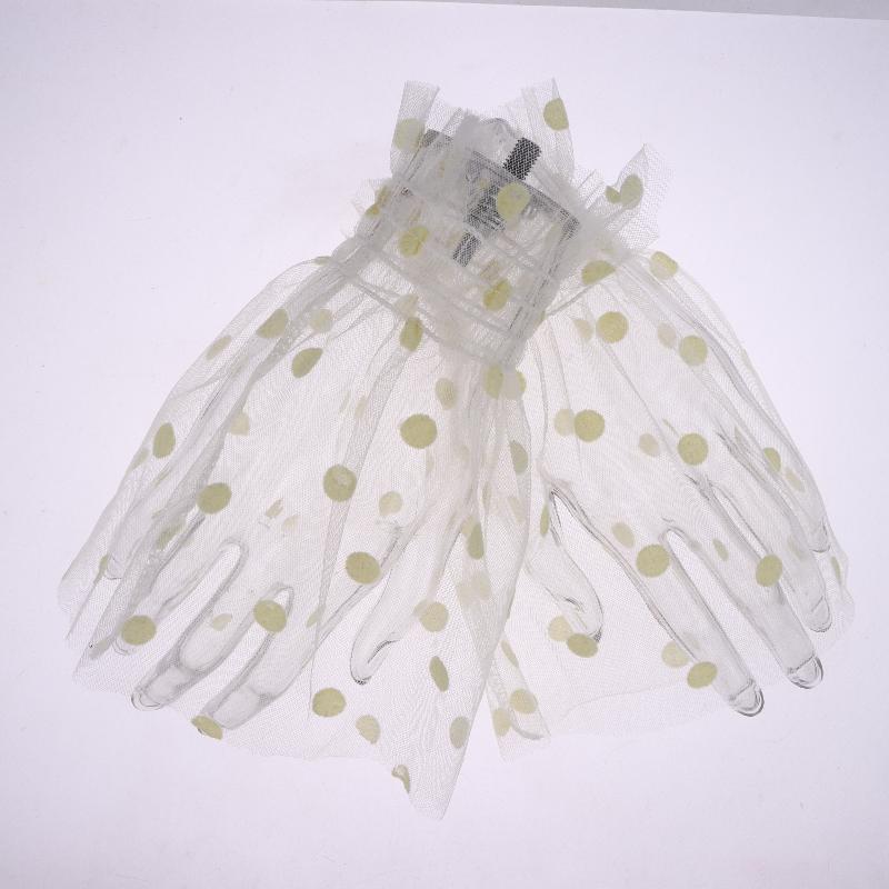 1 Pair Props Nail Tips Display Sleeve Fashion Accessory Nail Art Heart Tulle Photo Glove Fake Pleated Cuff Manicure Photography