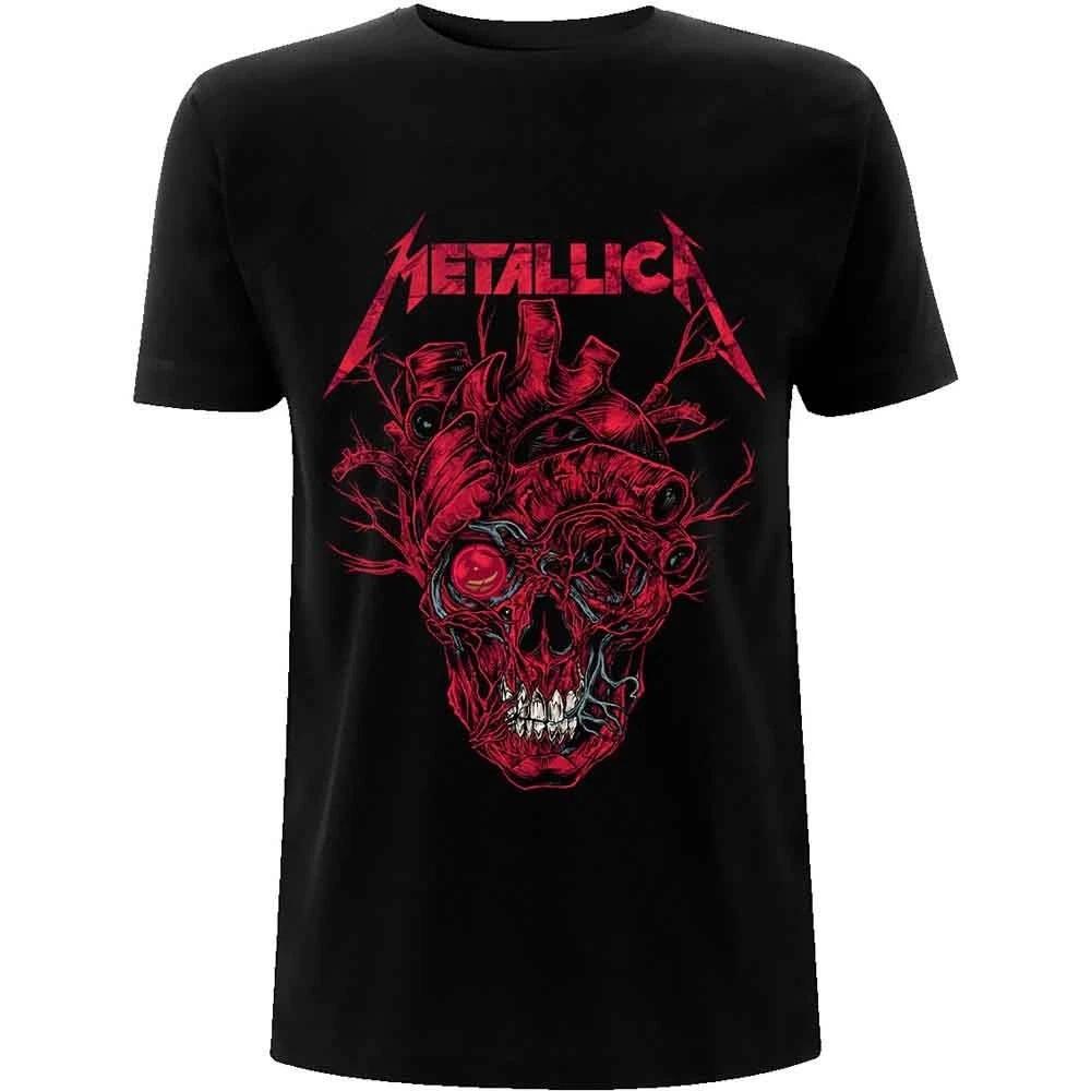 New Metallica Rock Metal Band Retro Skeleton Reaper 3D Neutral Tshirt Street Wear Short Sleeve Round Neck Shirt Mens Wear