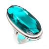 Indicolite Tourmaline Gemstone Handmade 925 Sterling Silver Ring Size 7.5 t1L91