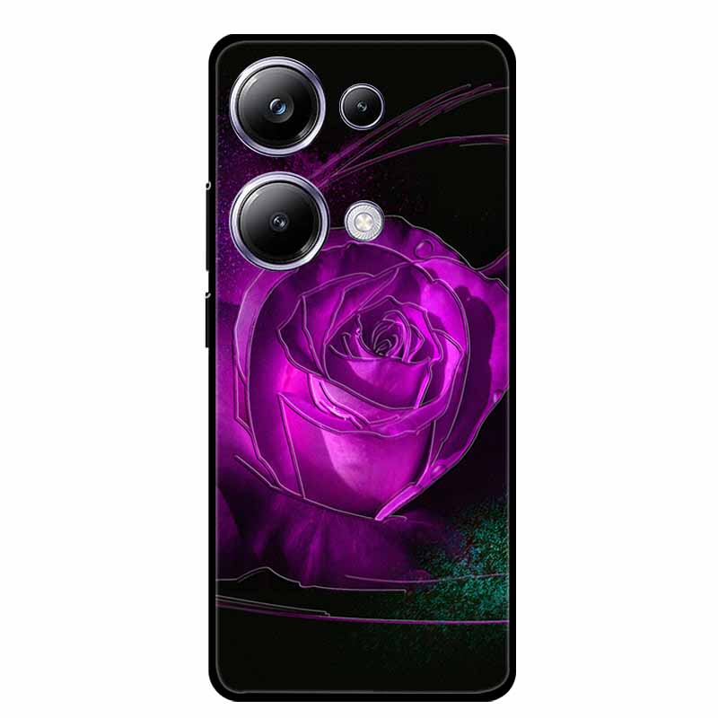 3D Emboss Case For Xiaomi Poco M6 Pro Phone Case Flower Silicone Soft Back Cover For Xiaomi Poco M6 Pro Case PocoM6 M 6 Pro Capa