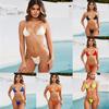 Clear Micro Bikini Straps Women Brazilian Gstring Set Thong Swimsuit Swimwear