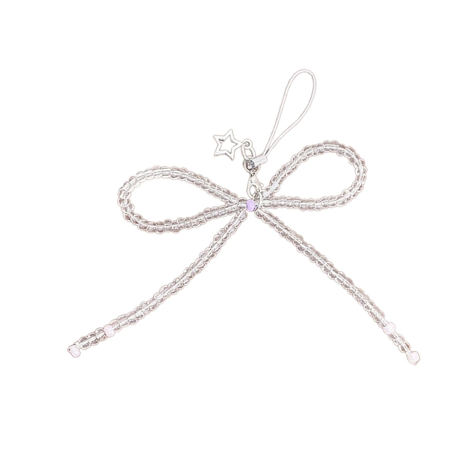 

Элегантный брелок с подвеской в виде сердца, модный и практичный брелок с бантом из бисера, подвеска для украшения сумки 2