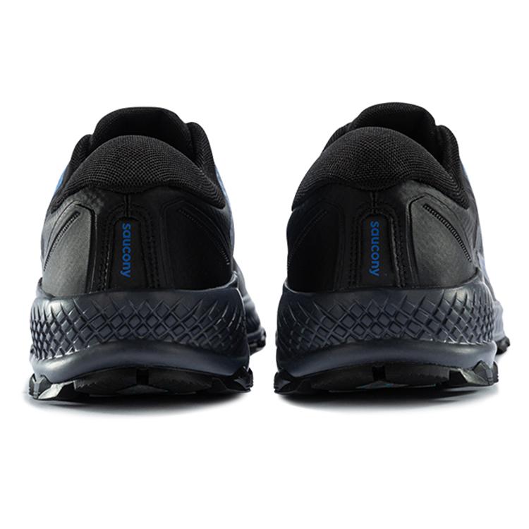 SAUCONY Fabric Cushioning Abrasion Resistant Breathable Support Low Top Running Shoes Men's Black Blue S20541-2