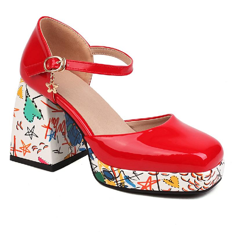 

Fashion Elegant Women s High Heels Shoes Summer Spring Flower Pumps Platform Blue Red Black Heeled Party Wedding Shoes Female Large Size 40