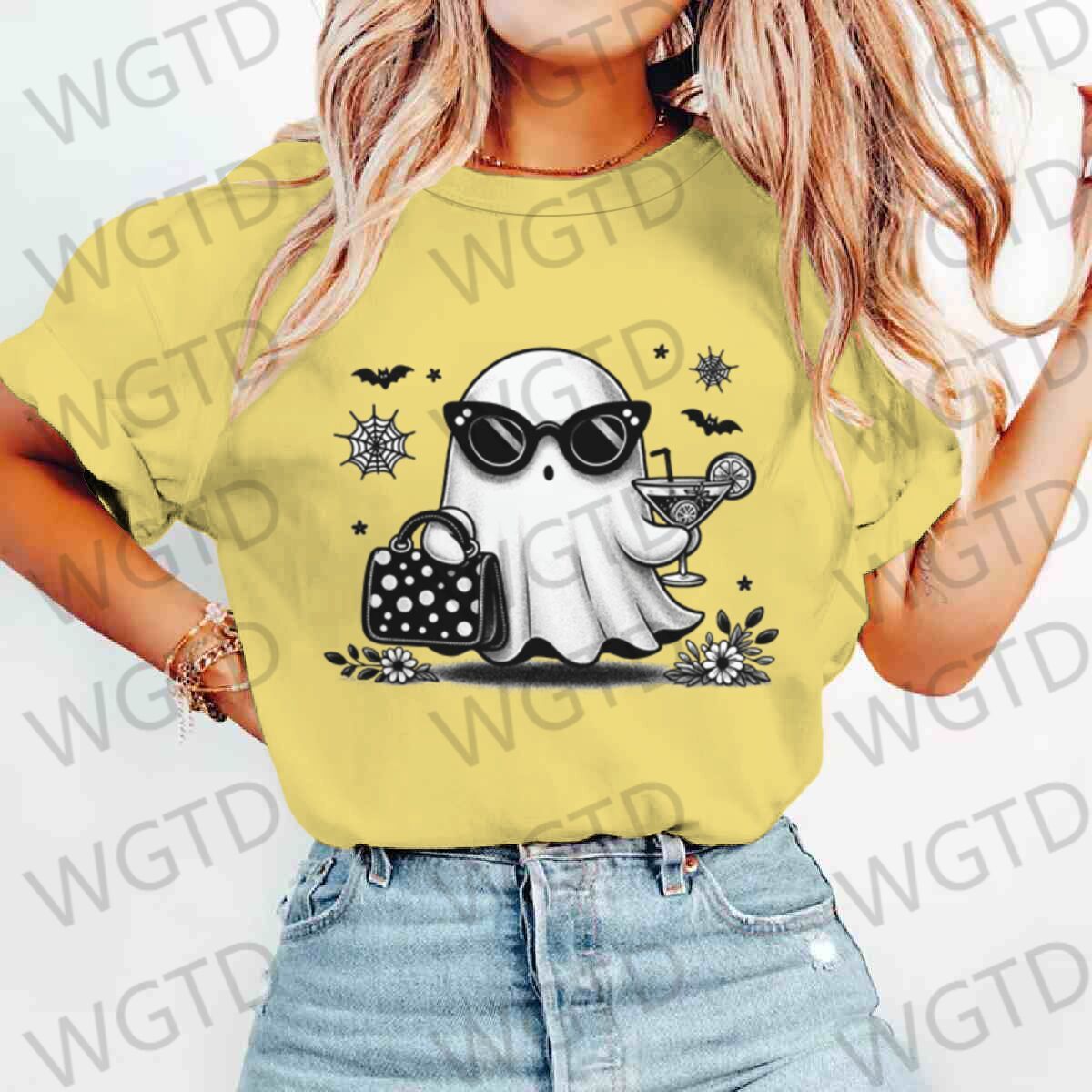 

Halloween Ghost Print Tshirts For Women Short Sleeve T Shirt New Fashion Summer Fall Graphic Ladies Tops Happy Halloween Tees 4XL