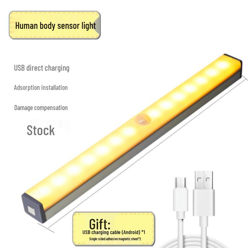 Ultra-thin Rechargeable LED Motion Sensor Night Light for Bedroom and Hallway