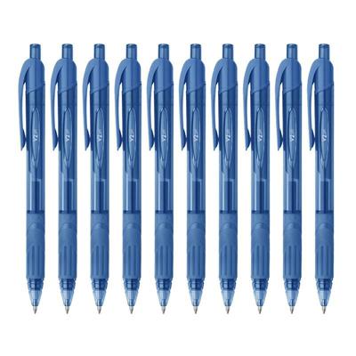Flair V2 Retractable Gel Pens 0.7mm Blue Ink Pack of 10PCS Waterproof Smudge Free Smooth Writing for Office School Use