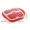 New Microwave Bacon Cooker Tray with Lid, Anti-Splatter Drainage Tray, Minimizes Fat, Ideal for Bacon, Pizza, Sauces, Quick Meal
