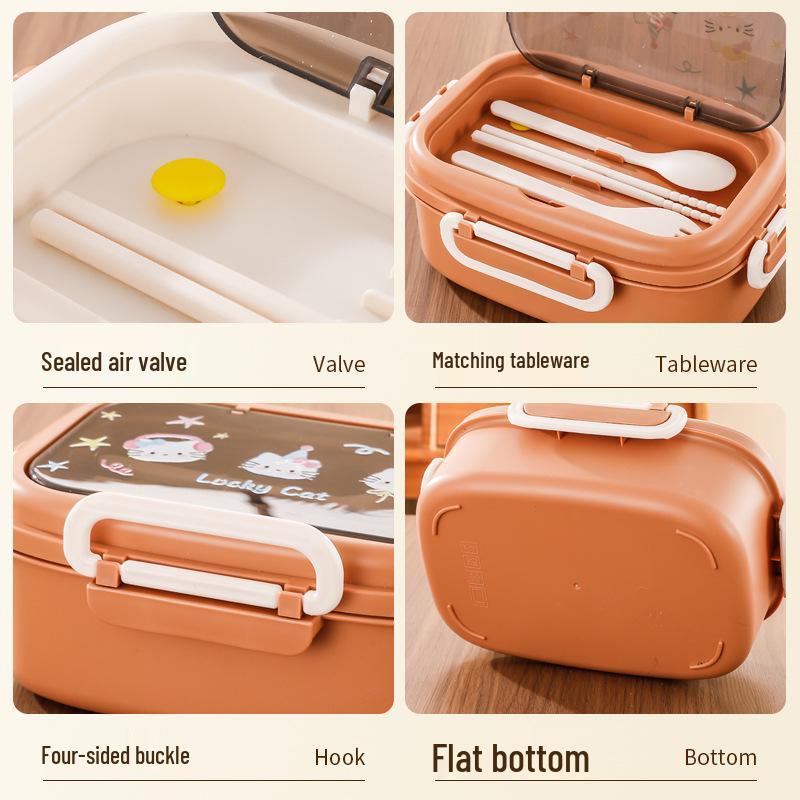 304 Stainless Steel Insulated Microwaveable Bento Lunch Box for Kids with Dividers
