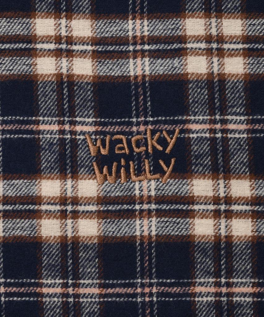 WACKY WILLY Flannel Big Check Shirt Dark Blue