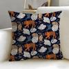 Pattern Theme Tropical Tiger Pattern Cushion Cover Soft  EasyWash Pillow Case  Versatile for Couch Bed Travel and Office