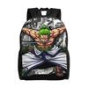 3D Printing Zoro O-One P-Piece Backpack for Girls Boys Funny Anime Comic School College Travel Bags Bookbag Fits 15 Inch Laptop