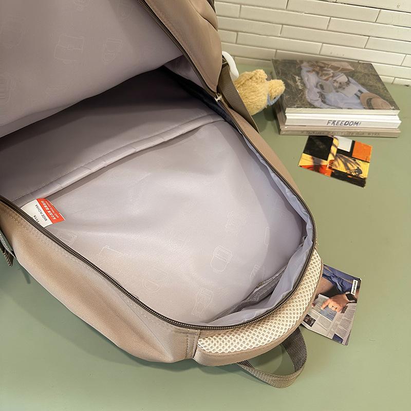 School Bag Schoolbag Female Ins Wind Korean Version Cute Three To Six Contrasting Color Backpack