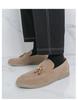 Men's Large Suede Tassel Driving Loafers 