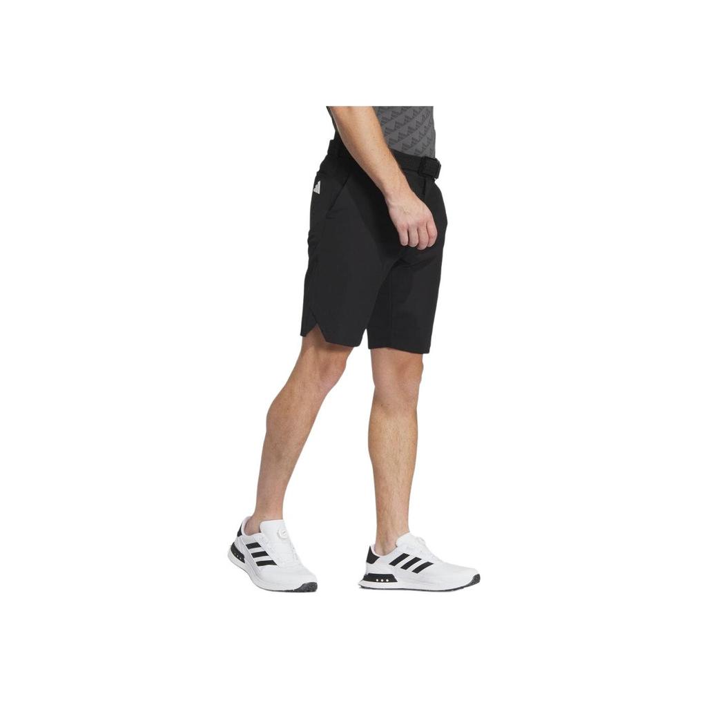 Adidas Front Zipper Logo Print Fitted Mid Waist Casual Shorts Men Shorts Black IN6564