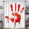Set aus 2 blutigen Vorhängen Halloween-Dekoration Tüll Schlafzimmer-Jalousien Wohnzimmer-Trennvorhang Lichtblockierend Polyester Ideal Für