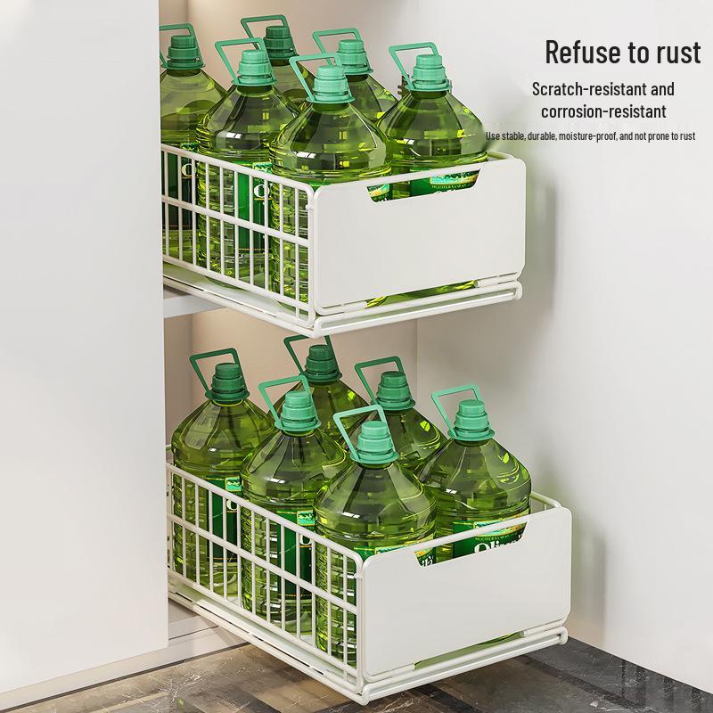 Ausziehbares Küchenregal: Multifunktional, Faltbar, Unter-Spüle Gewürzkorb mit Etagenlagerung