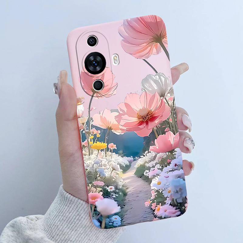 For Huawei Nova 12s Case FOA-LX9 Flower Girl Design Soft Silicone Cover For Huawei Nova 11 Nova11 Pro Ultra Nova12s Phone Cases